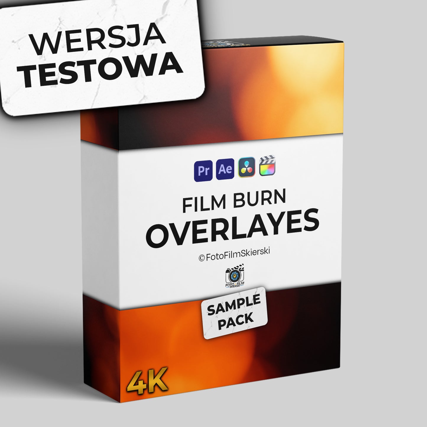 (Wersja TESTOWA) Film Burn Overlays: Pakiet 5szt. nakładek + SFX - 4K